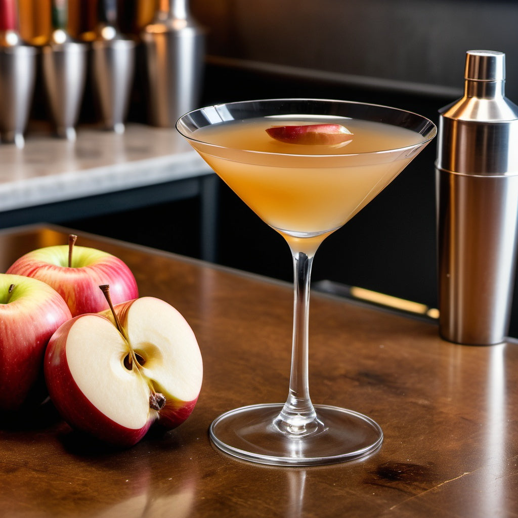 Smoked Wasington Apple cocktail in a martini glass