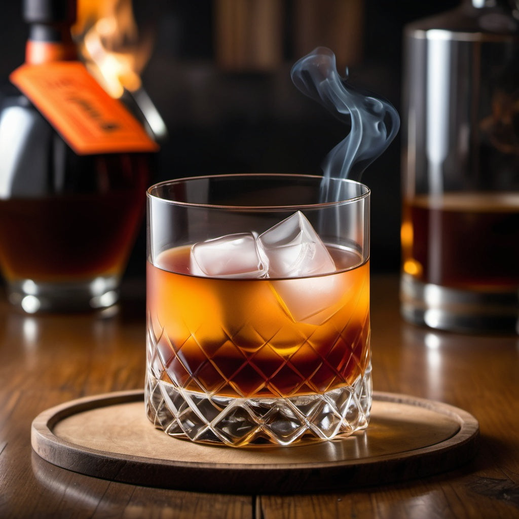 Smoked Rum Old Fashioned in a Rocks Glass