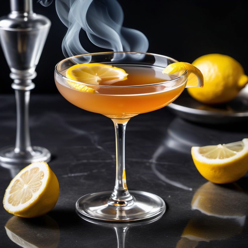 Smoked Sidecar with a Lemon Peel