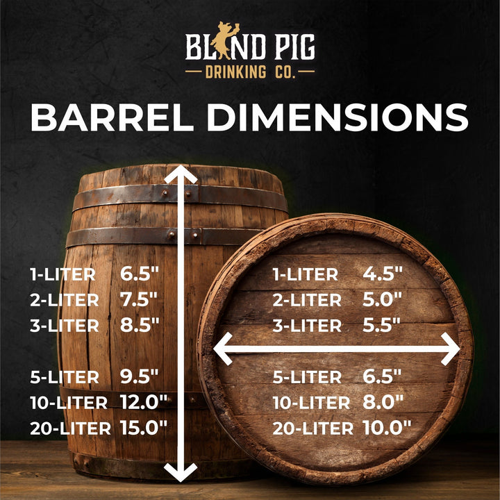 Oak Aging Barrel Kit | Personalized Small Whiskey Oak Barrel with Split Monogram - Blind Pig Drinking Co.