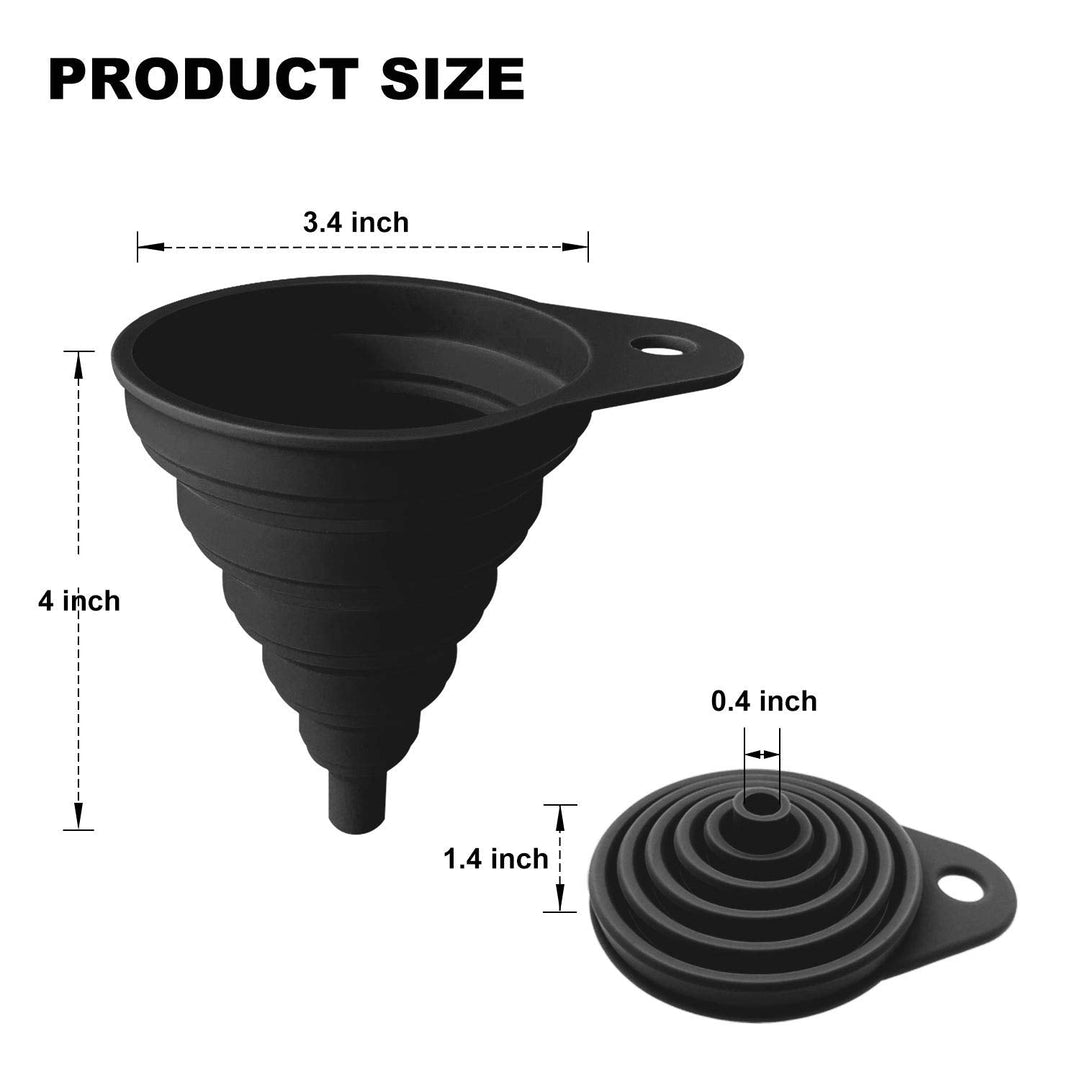 Black Collapsible Silicone Funnel for Pouring Spirits into Oak Barrels - Blind Pig Drinking Co.