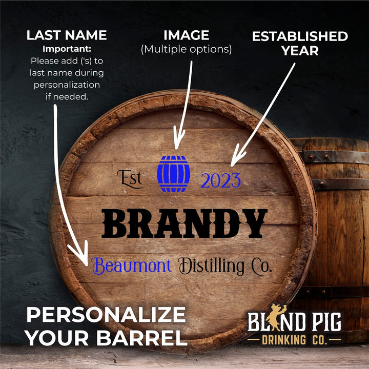 Brandy Making Kit | Personalized Small Oak Brandy Barrel - Blind Pig Drinking Co.