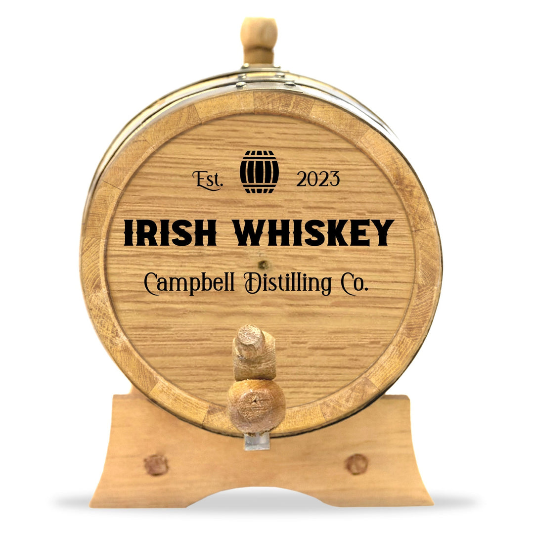 Personalized Irish Whiskey Barrel for Aging Irish Whiskey and Spirits | Distilling Co. Series - Blind Pig Drinking Co.