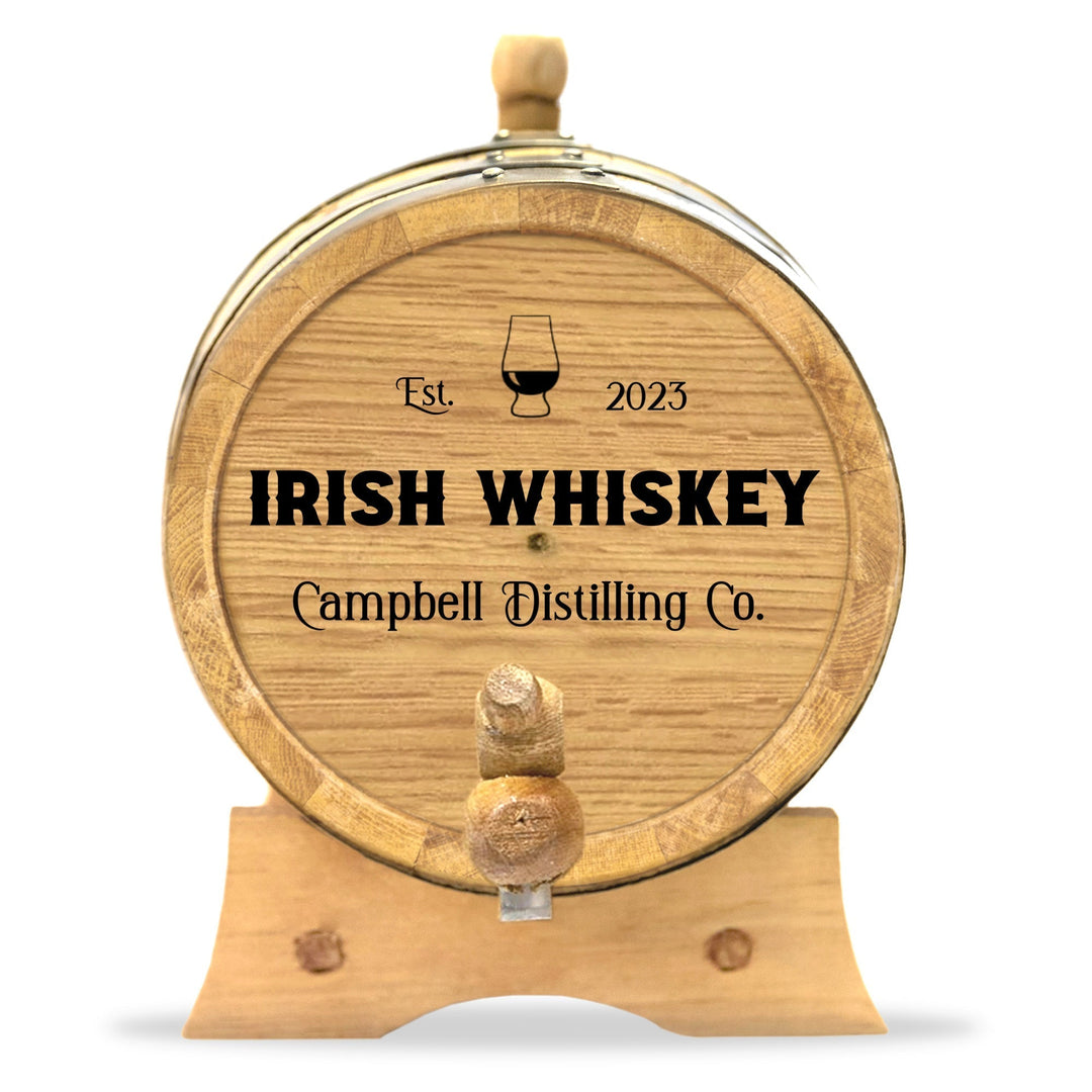 Personalized Irish Whiskey Barrel for Aging Irish Whiskey and Spirits | Distilling Co. Series - Blind Pig Drinking Co.