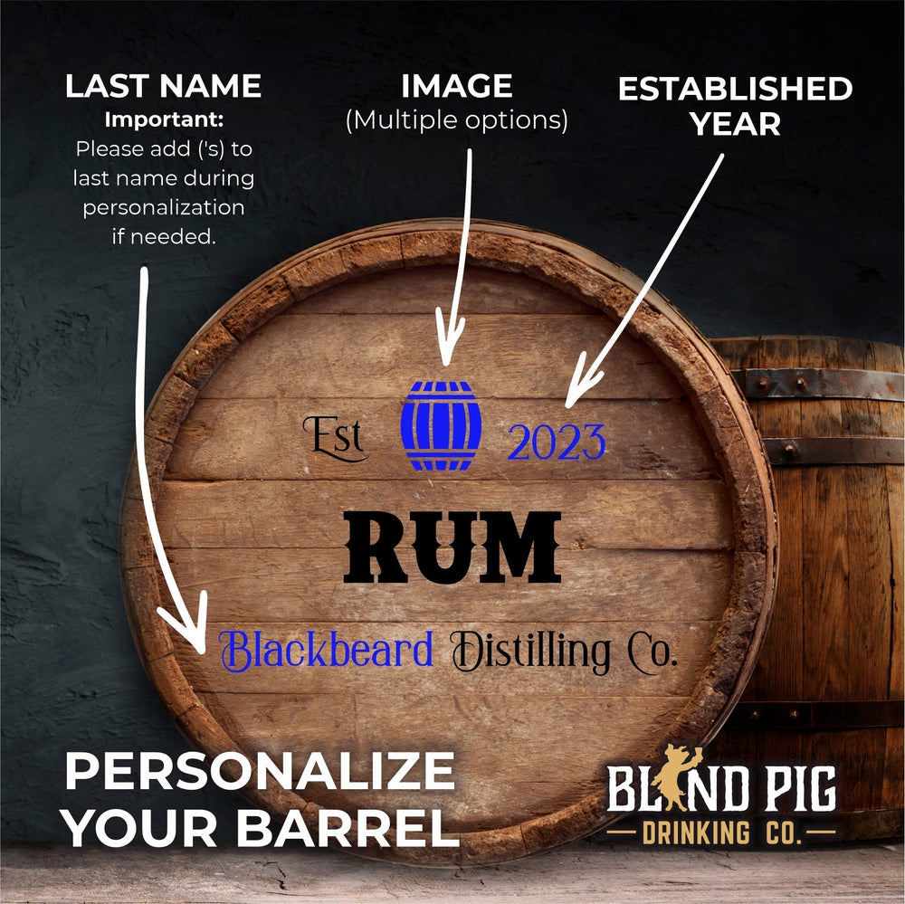 Personalized Rum Barrel for Aging Rum and Spirits | Distilling Co. Series - Blind Pig Drinking Co.