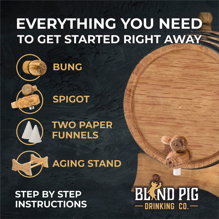 Personalized Whiskey Barrel + Whiskey Making Kit | The Home Distiller's Choice for DIY Spirits | Distilling Co. Series - Blind Pig Drinking Co.